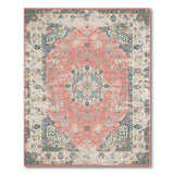 Pink Distressed Vintage Medallion Rug