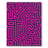 Geometric Modern Pink Vibrant Pink Maze Geometric Area Rug