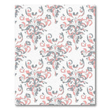 Grey Pink Floral Damask Area Rug