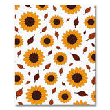 Yellow Sunflower Leaf Scatter Area Rug