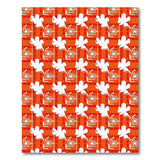 Vibrant Orange Plaid Floral Silhouette Area Rug