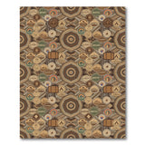 Brown Geometric Travel Motif Washable Area Rug