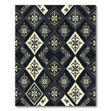 Black White Snowflake Geometric Rug