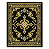 Luxurious Black Gold Ornate Floral Area Rug