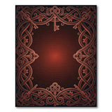 Ornate Key Swirl Border Area Rug