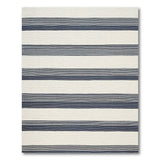 Blue and Teal Navy Blue Striped Woven Area Rug