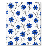 Cornflower Blue Floral Pattern Area Rug