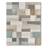 Textured Neutral Patchwork Geometric Area Rug