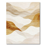 Abstract Area Beige and Neutral Beige Layered Wave Abstract Area Rug