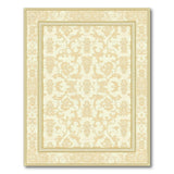 Elegant Ivory Floral Damask Area Rug