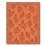 Vintage Orange Leaf Print Area Rug