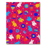 Multi-color and Patterns Playful Cartoon Cats Multi-Color Area Rug
