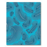 Teal Blue Feather Pattern Area Rug