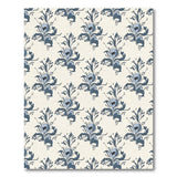 Blue Teal Abstract Floral Swirl Area Rug