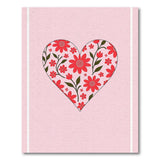 Romantic Red Floral Heart Pink Area Rug