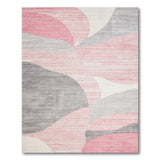 Abstract Wavy Pink Grey Area Rug