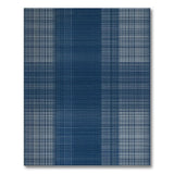 Navy Blue Geometric Plaid Area Rug