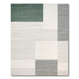 Green and Grey Geometric Modern Area Rug