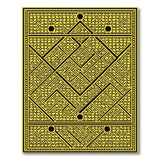 Yellow Black Geometric Labyrinth Rug