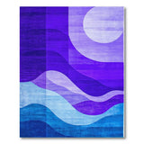 Moonlit Purple Waves Abstract Area Rug