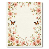 Pink Cherry Blossom Monarch Butterfly Border Rug