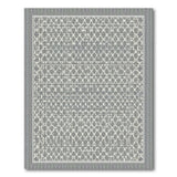 ODIKA Washable Grey Geometric Diamond Lattice Low Pile Non-Slip Area Rug