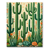 Vibrant Desert Cacti Succulents Area Rug