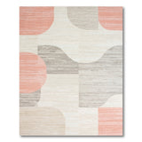 Modern Pink Grey Abstract Geometric Area Rug
