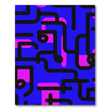 Multi-color and Patterns Vibrant Blue Pink Geometric Abstract Rug