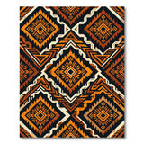 Bold Orange Geometric Southwestern Area Rug
