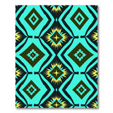 Teal Black Diamond Starburst Rug