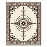 Beige and Neutral Traditional Persian Ornate Beige Persian Border Area Rug