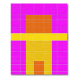 Purple Framed Orange Yellow Geometric Textured Rug