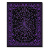 Gothic Purple Spider Web Washable Area Rug - Low Pile Non-Slip Pet Friendly