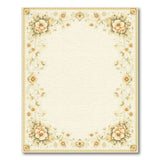 Elegant Floral Border Cream Area Rug