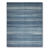 Navy Blue Horizontal Striped Area Rug