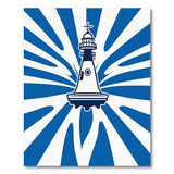 Coastal Navy Lighthouse Beam Area Rug