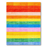 Multi-color and Patterns Geometric Modern Vibrant Rainbow Horizontal Stripe Area Rug