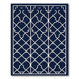 Navy Blue Moroccan Lattice Area Rug