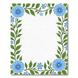 Vintage Blue Chamomile Leaf Border Rug