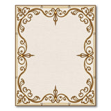 Ornate Gold Floral Border Traditional Persian Area Rug