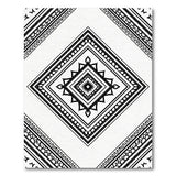 Black White Heritage Tribal Diamond Area Rug