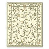 ODIKA Vintage Floral Vine Washable Area Rug - Sage Green Low Pile Non-Slip Rug