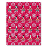 Red Festive Cartoon Snowmen Red Area Rug