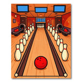 Bowling Alley Cartoon Area Rug