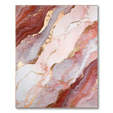 Gold Vein Pink Marble Abstract Area Rug