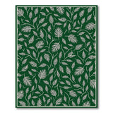 Green Emerald Green Fern Leaf Area Rug