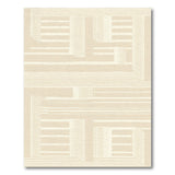 ODIKA Washable Geometric Minimalist Area Rug - Low Pile & Non-Slip Cream Carpet