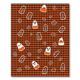 Halloween Candy Corn Ghost Houndstooth Rug