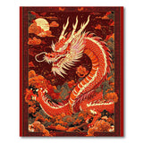 Majestic Red Dragon Oriental Area Rug